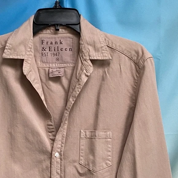 Frank & Eileen Eileen Button-Up Shirt Famous Denim Size: M Sand - Picture 6 of 16